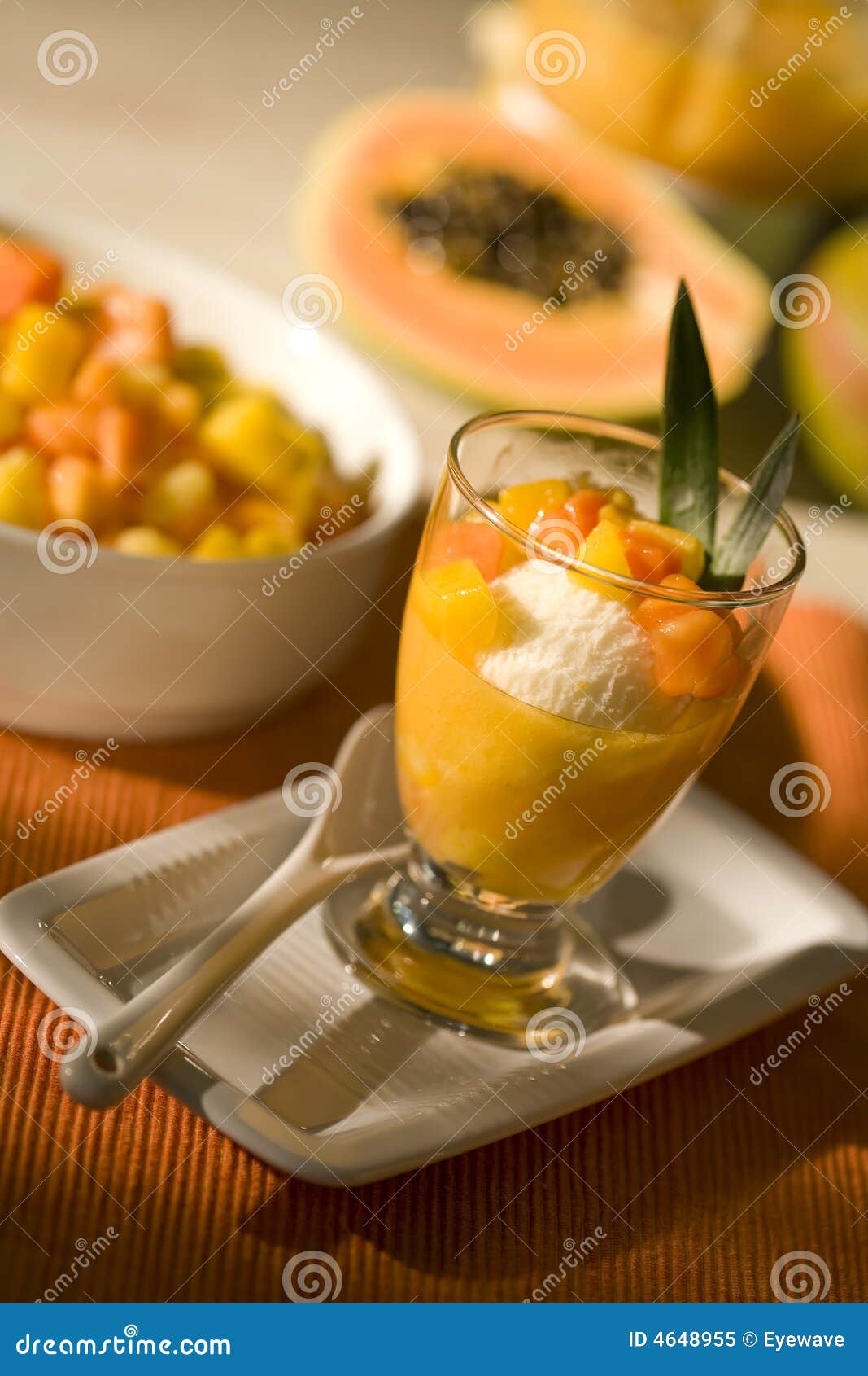 Ice Dessert with Tropical Fruit Stock Image Image of refreshment