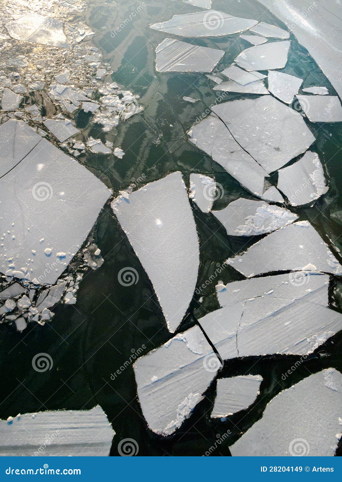 Ice Drift on the River. Abstract Background Stock Image Image of