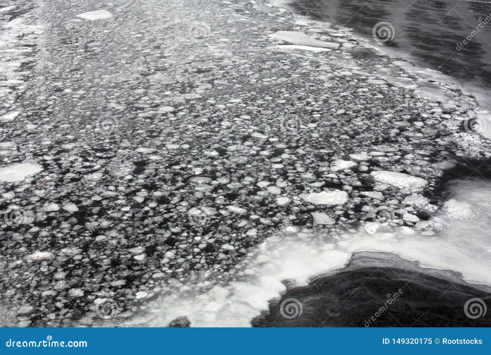 Ice Drifting on the Water Surface Stock Image Image of abstract
