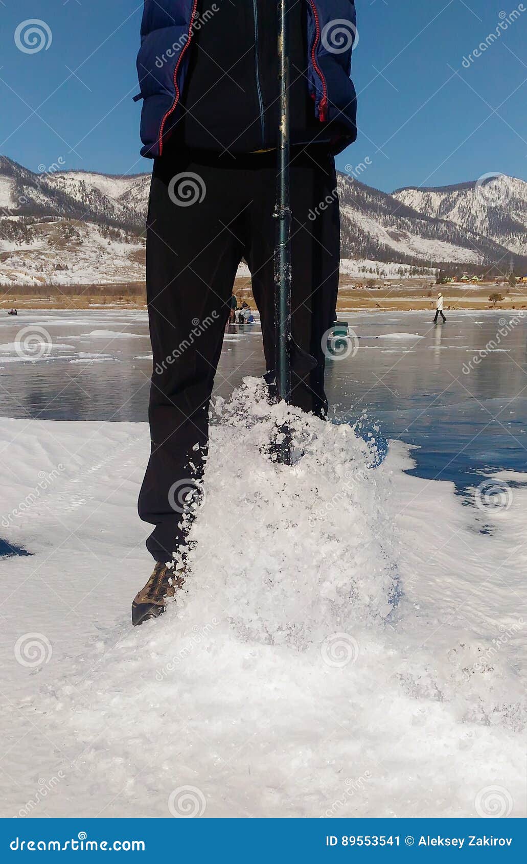 Download Ice Drill And The Ice Fishing Rod Stock Image - Image of ...