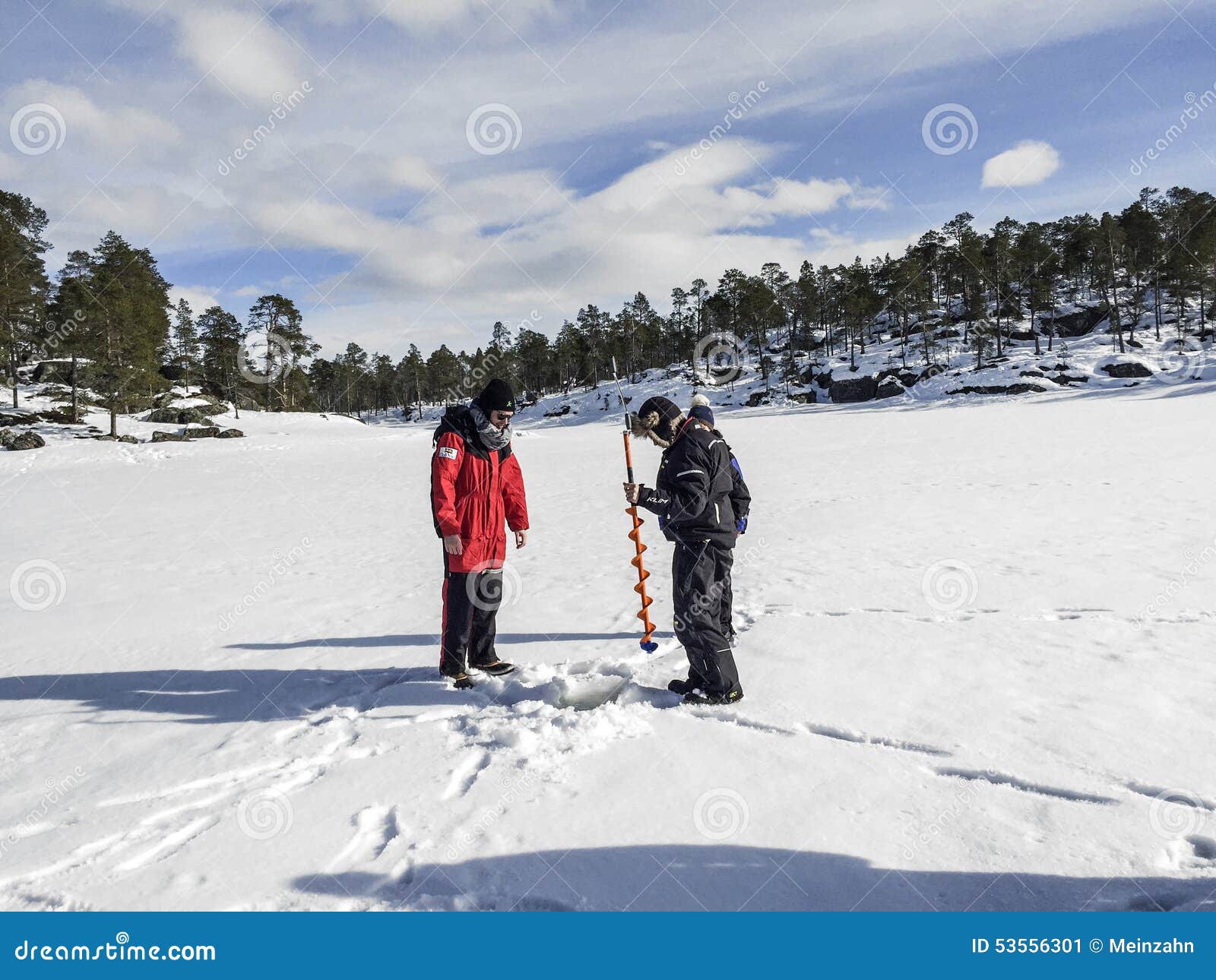 Download Ice Fishermen With A Hand Ice Auger Editorial Photo ...