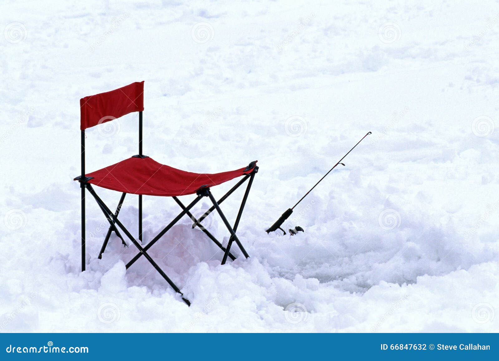 Ice Fishing Chair and Pole Vermont Stock Photo - Image of pole, harriman:  66847632