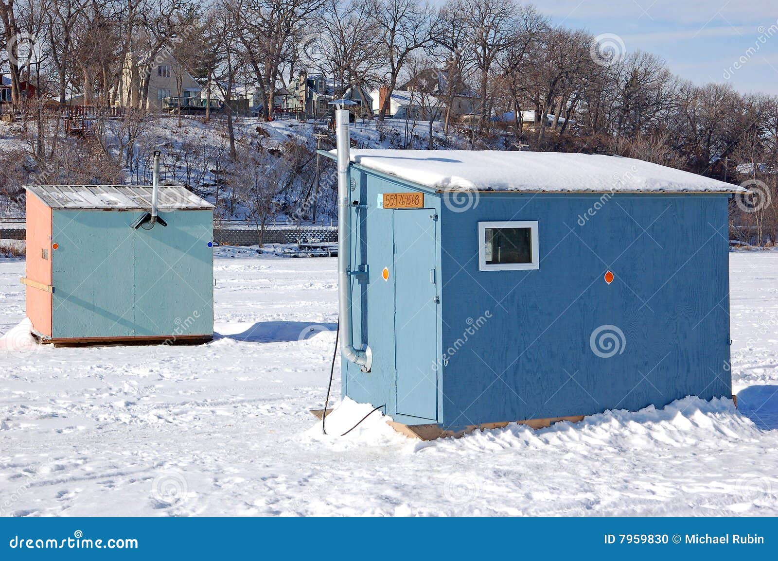 Ice Fishing Houses stock photo. Image of fishing, frost 7959830