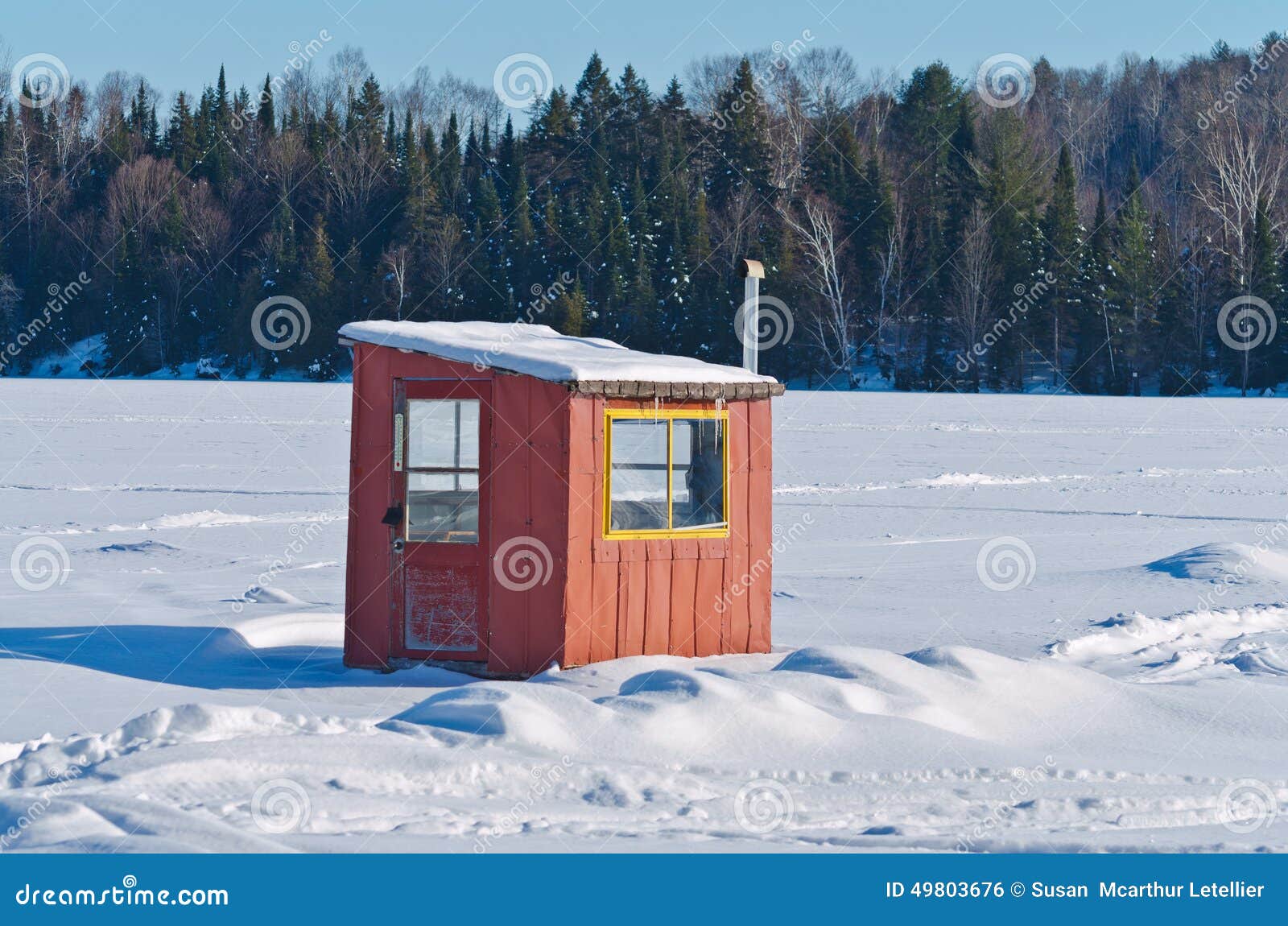 Ice fishing Hut stock photo. Image of rustic, orange - 49803676