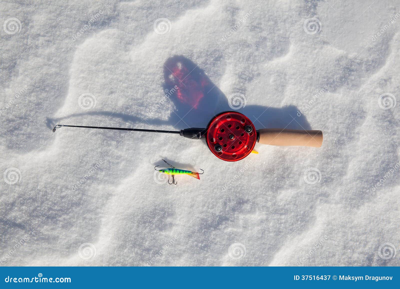 Ice fishing rod stock image. Image of outside, sport 37516437