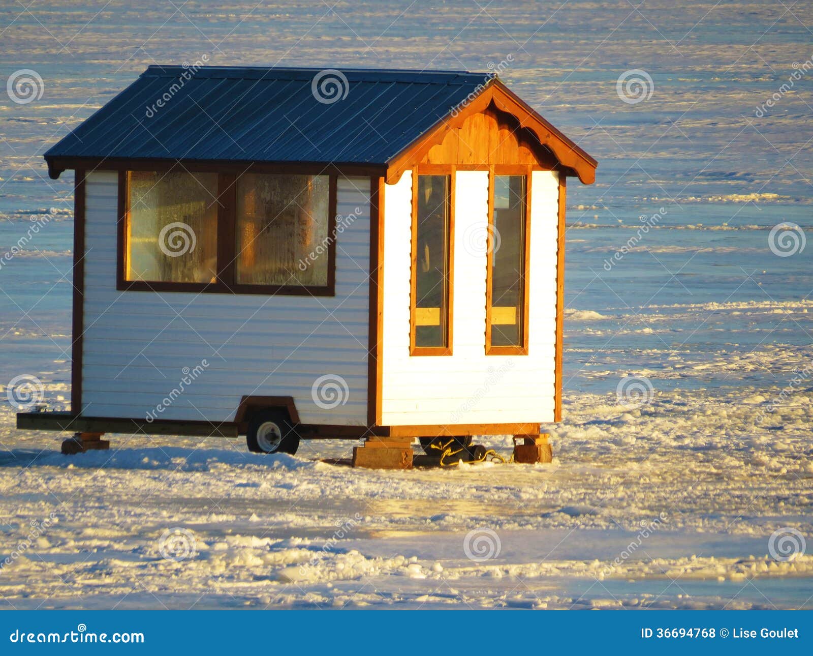 ice fishing hut stock image - image: 13679481