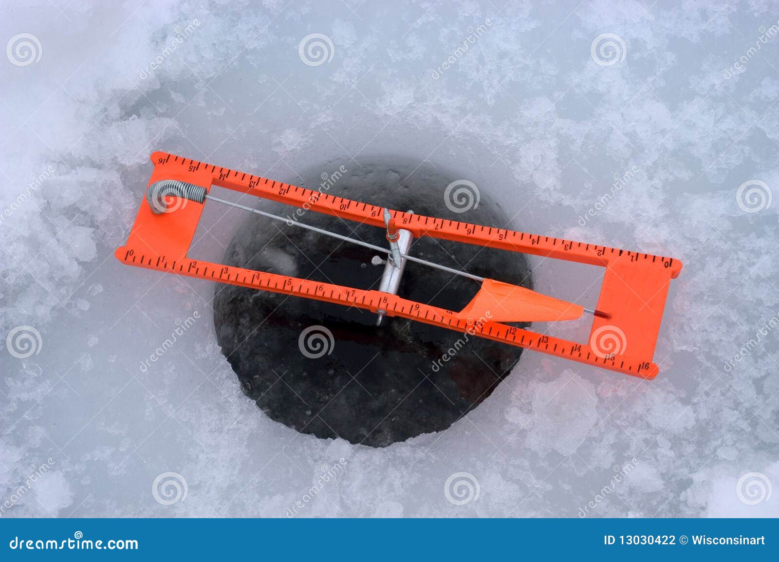 Ice Fishing Tip Up Detail Closeup Stock Photo - Image of lake, water:  13030422