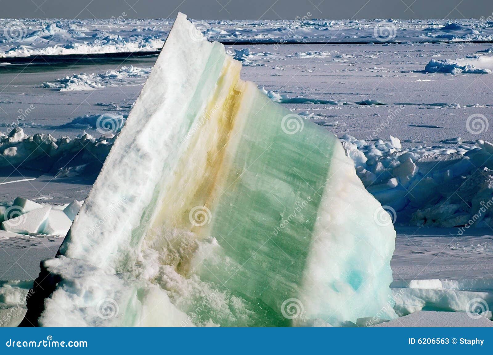 ice floe with layers