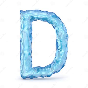 Ice font letter D 3D stock illustration. Illustration of design - 99394994