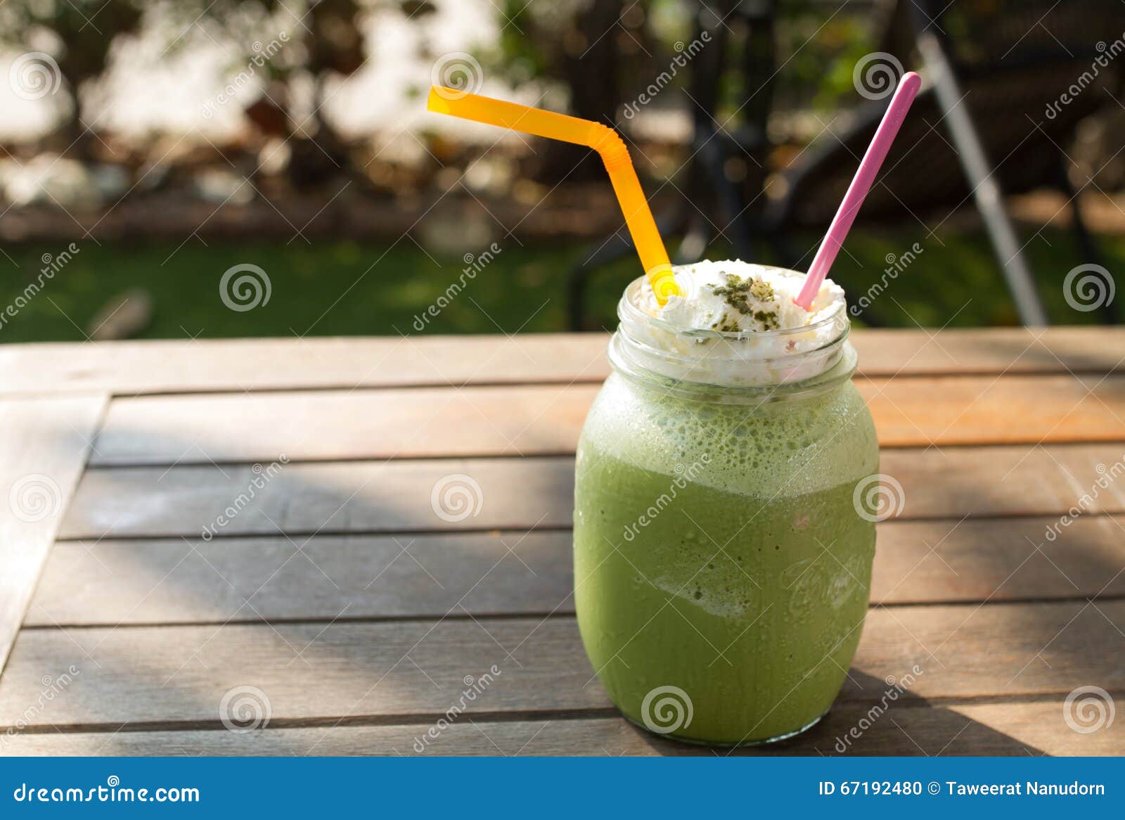 Ice Green Tea at the Coffee Shop. Stock Photo Image of white, food
