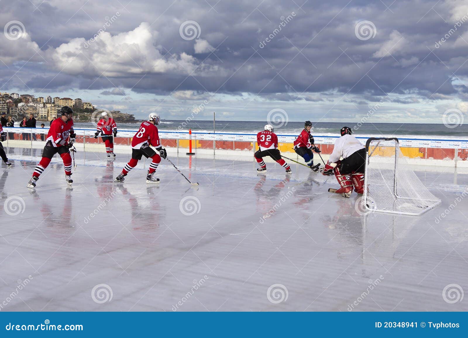 Ice hockey on a beach editorial photo. Image of summer 20348941
