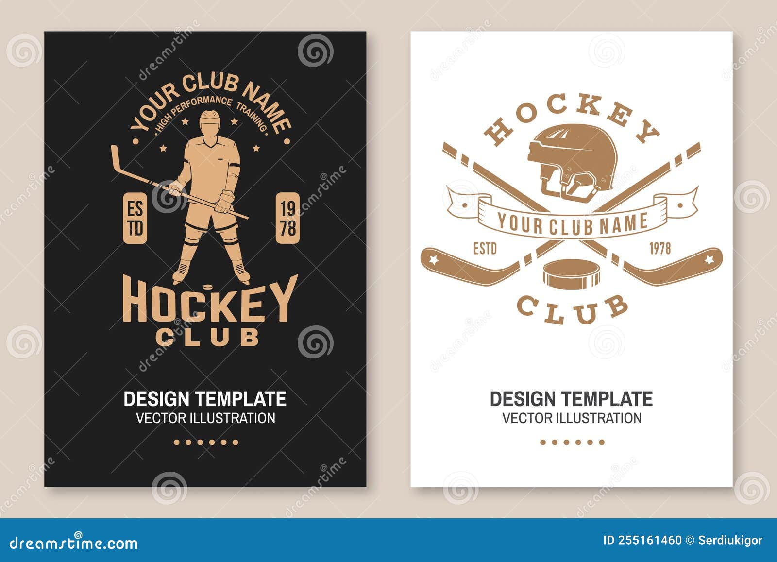 Ice hockey club flyer brochure banner poster Vector Image