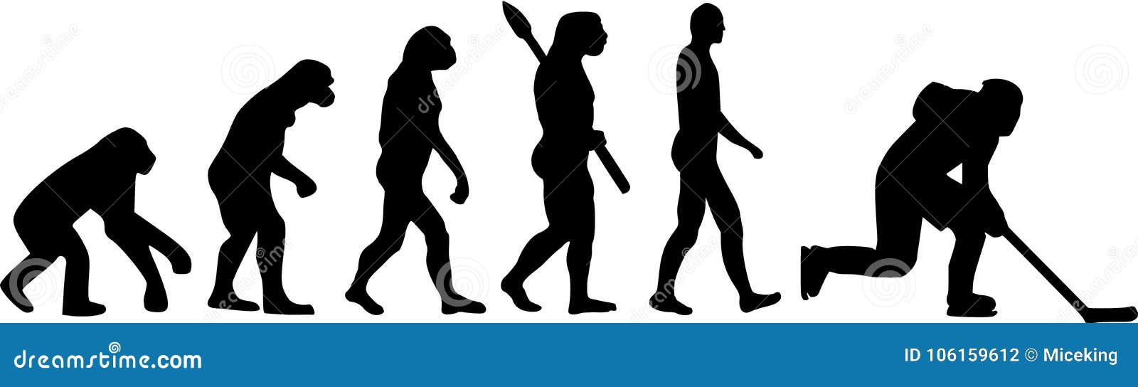 Ice Hockey Evolution stock vector. Illustration of athlete 106159612