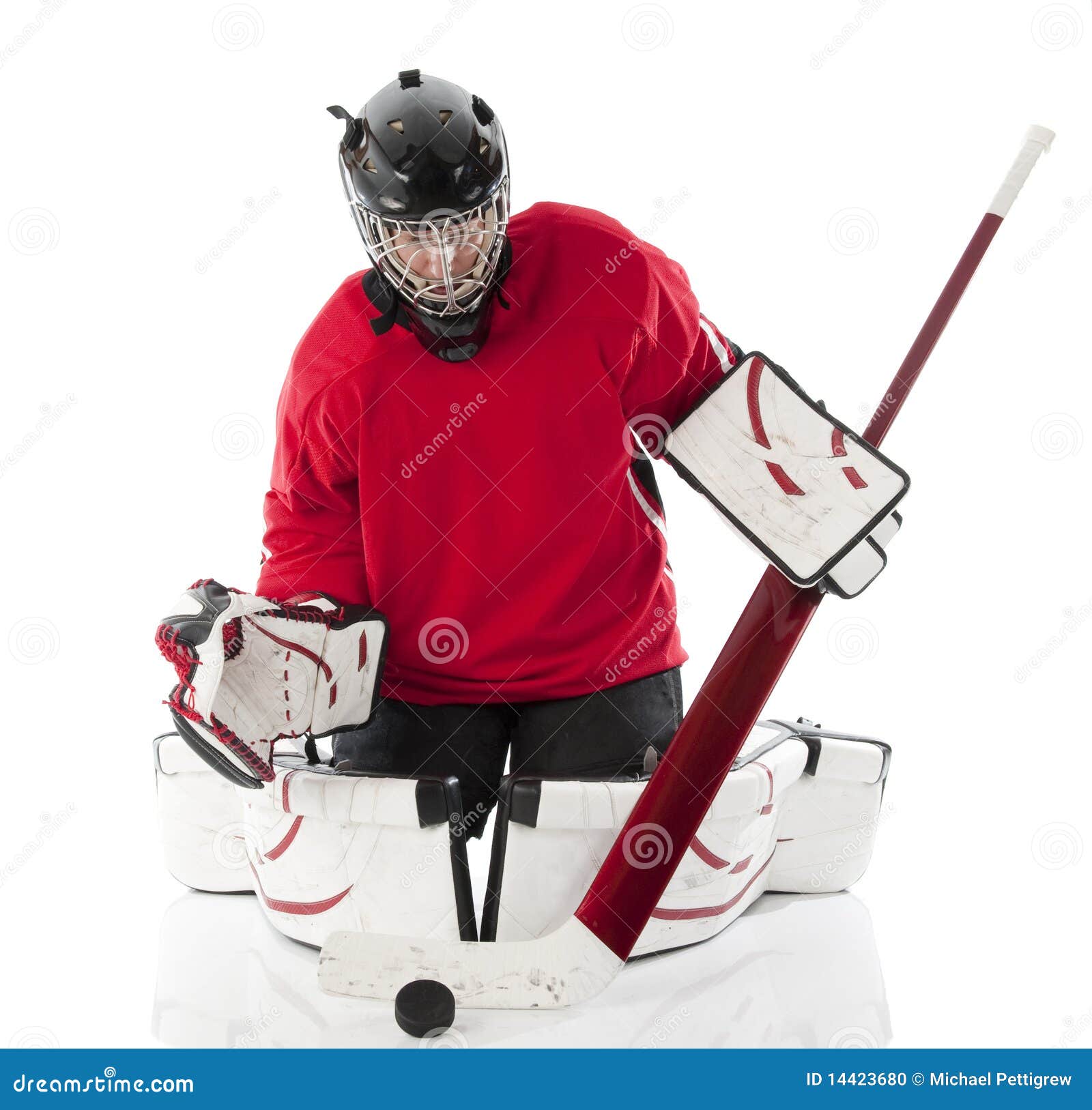 Ice Hockey Goalie Stock Photo Image 14423680