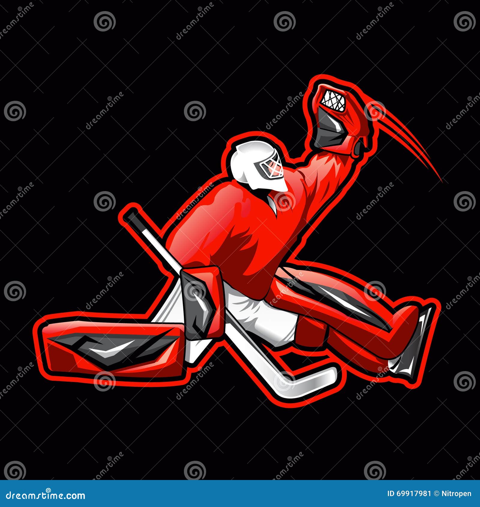 Ice Hockey Goalie Neon Style Stock Vector Illustration and Royalty Free Ice Hockey  Goalie Neon Style Clipart