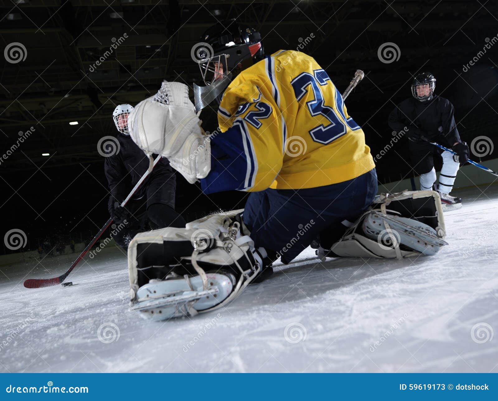 Ice hockey goalkeeper stock image. Image of hockey, competition 59619173