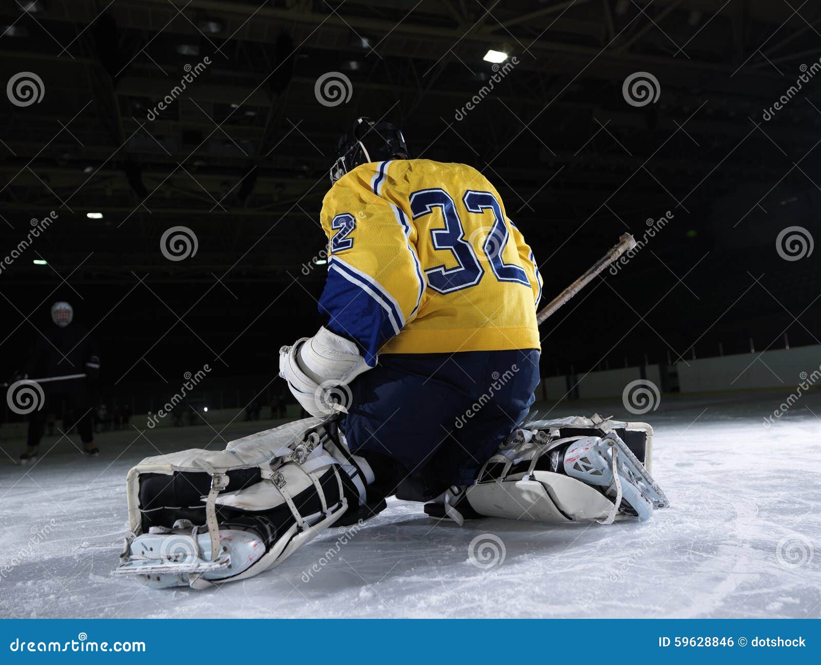 Ice hockey goalkeeper stock photo. Image of active, arena 59628846