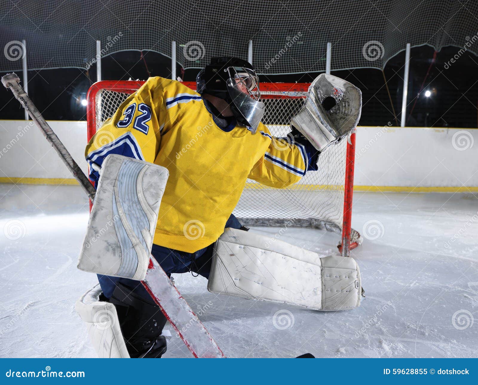 Ice hockey goalkeeper stock image. Image of male, person 59628855