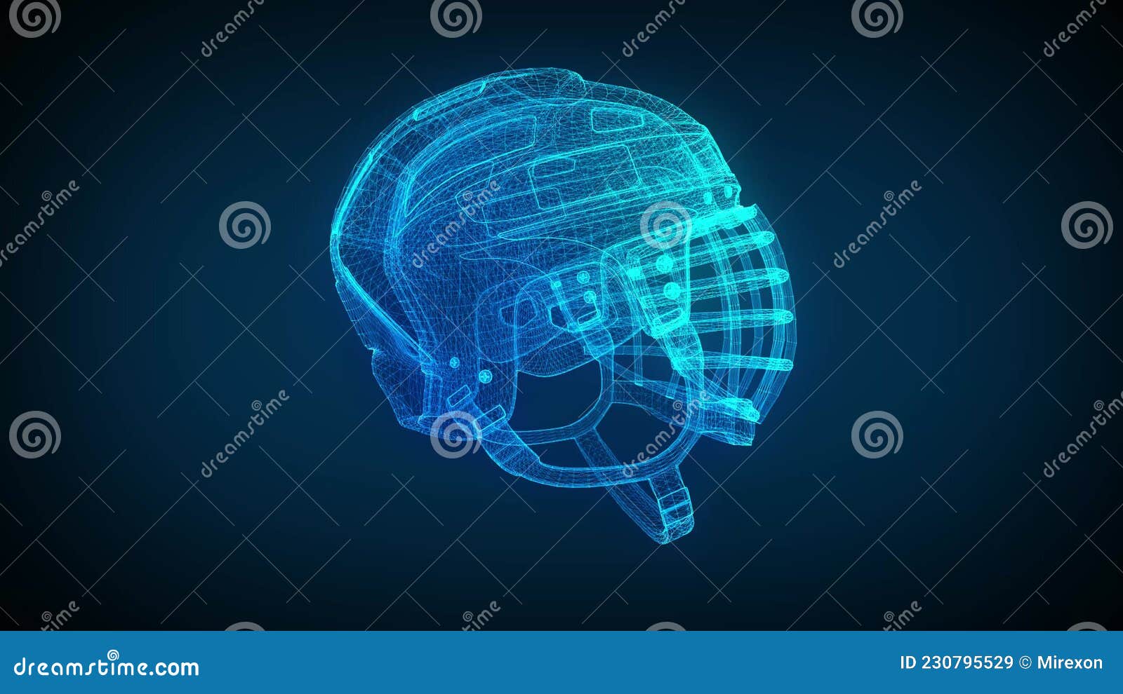Ice Hockey Helmet. Glowing Lines Formation of Mask Stock Video Video of glow, polygon 230795529