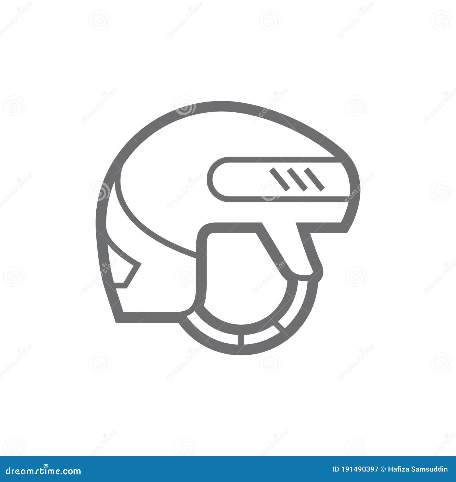 Ice Hockey Helmet. Vector Illustration Decorative Design Stock Vector