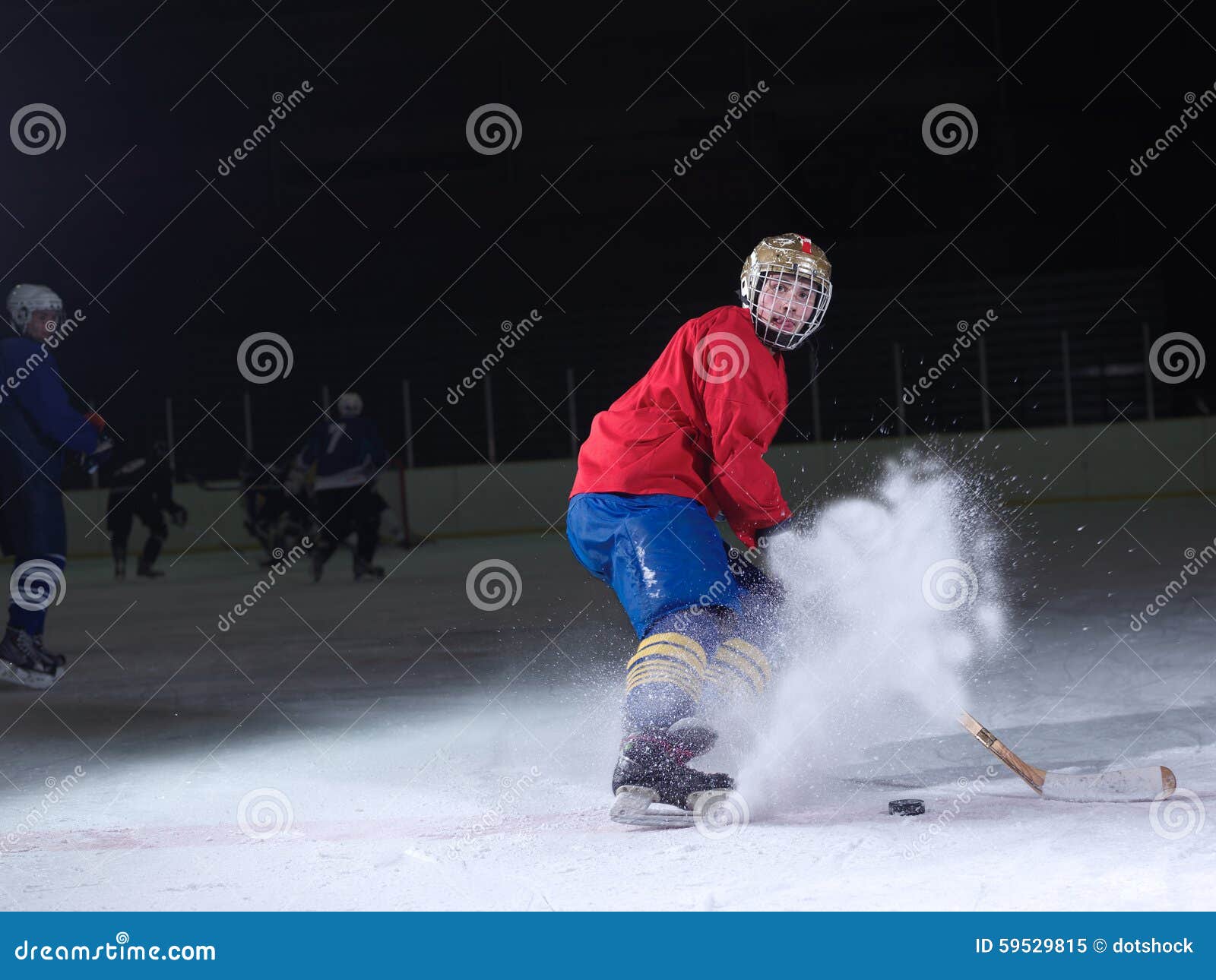 Ice Hockey Player in Action Stock Image Image of competition, goal
