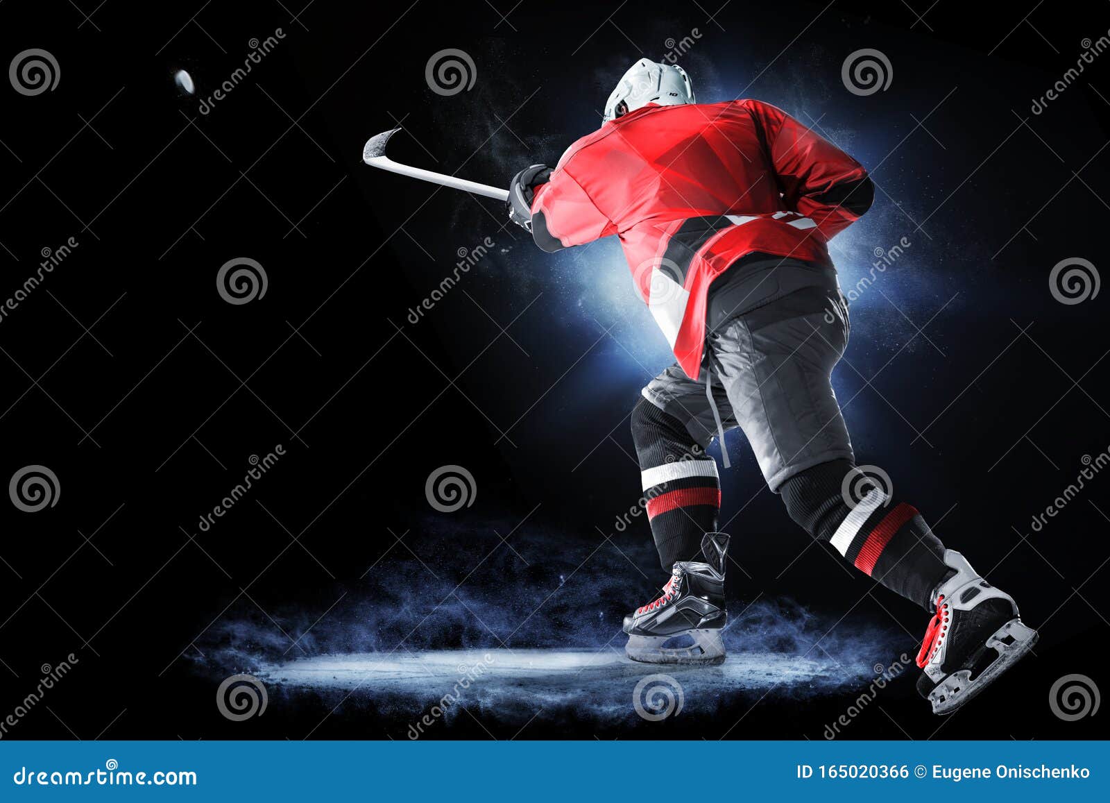Ice Hockey Player Isolated on Black Background Stock Photo Image of