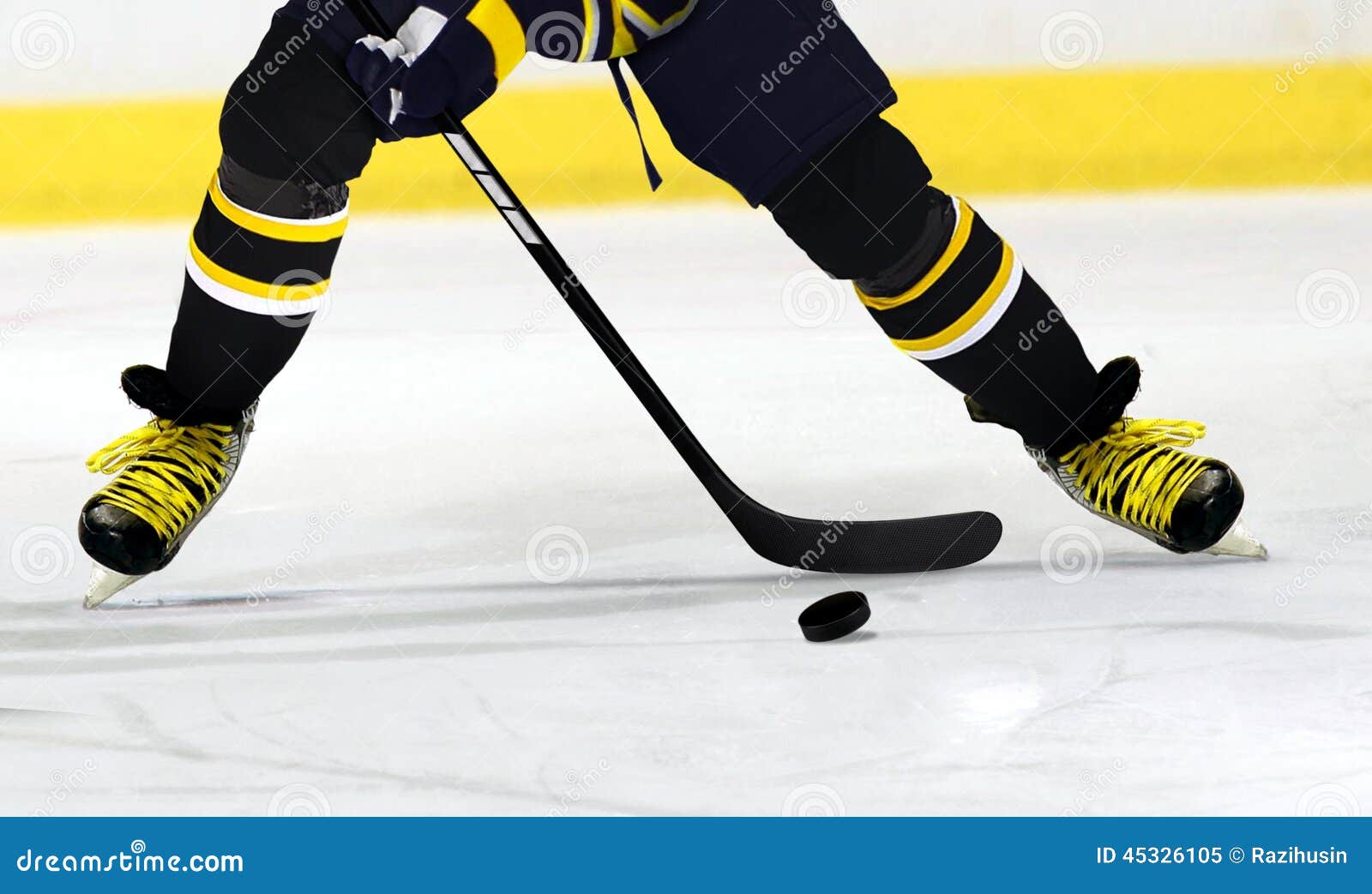 Ice Hockey Player on Rink stock image. Image of match 45326105