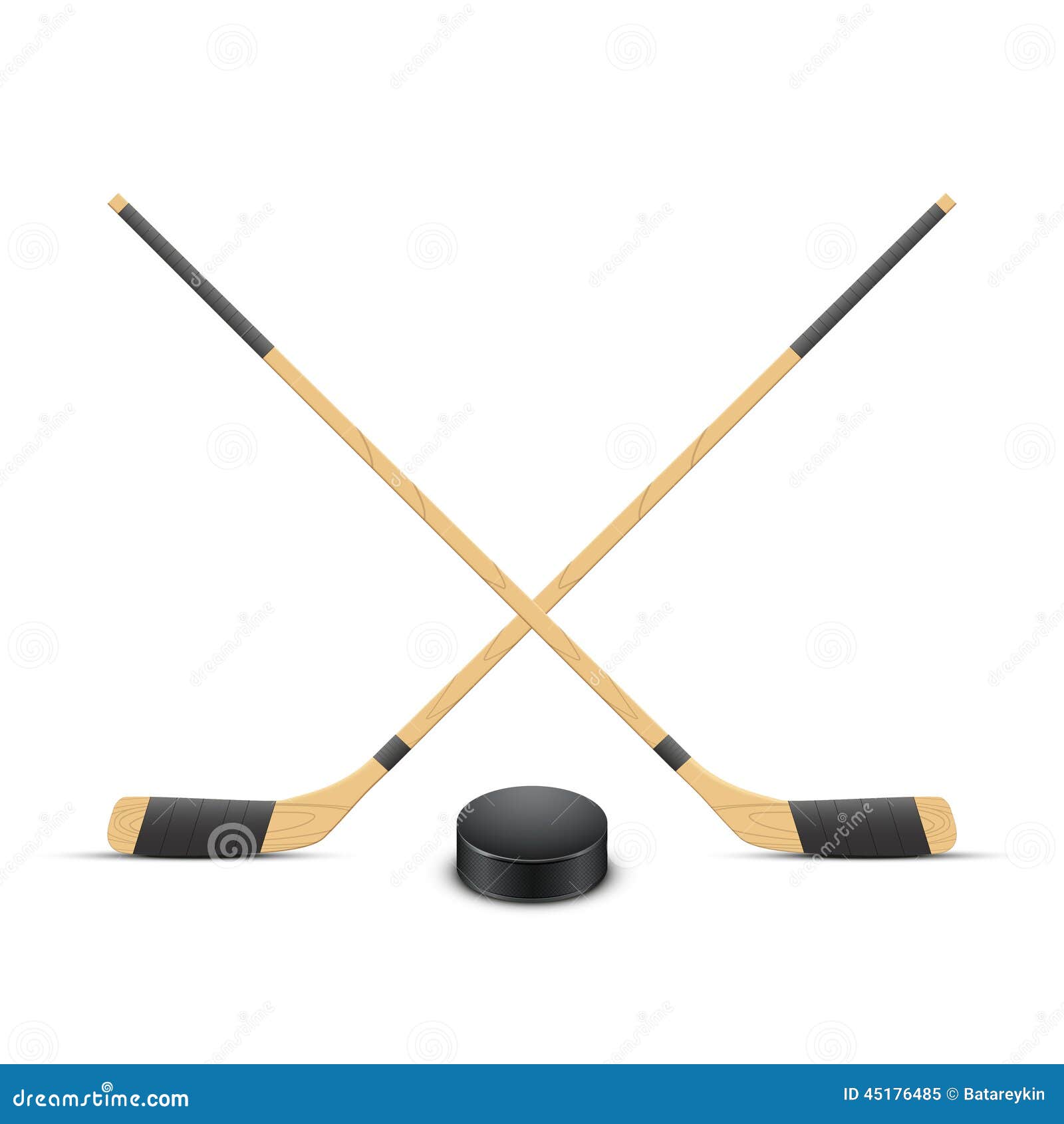 Download Ice Hockey Puck And Sticks. Vector. Stock Illustration ...