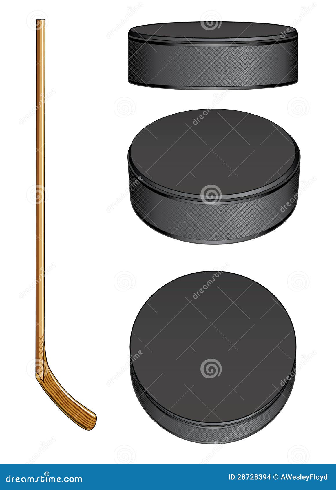 Ice Hockey Stick And Pucks Stock Vector. Illustration Of Puck - 28728394