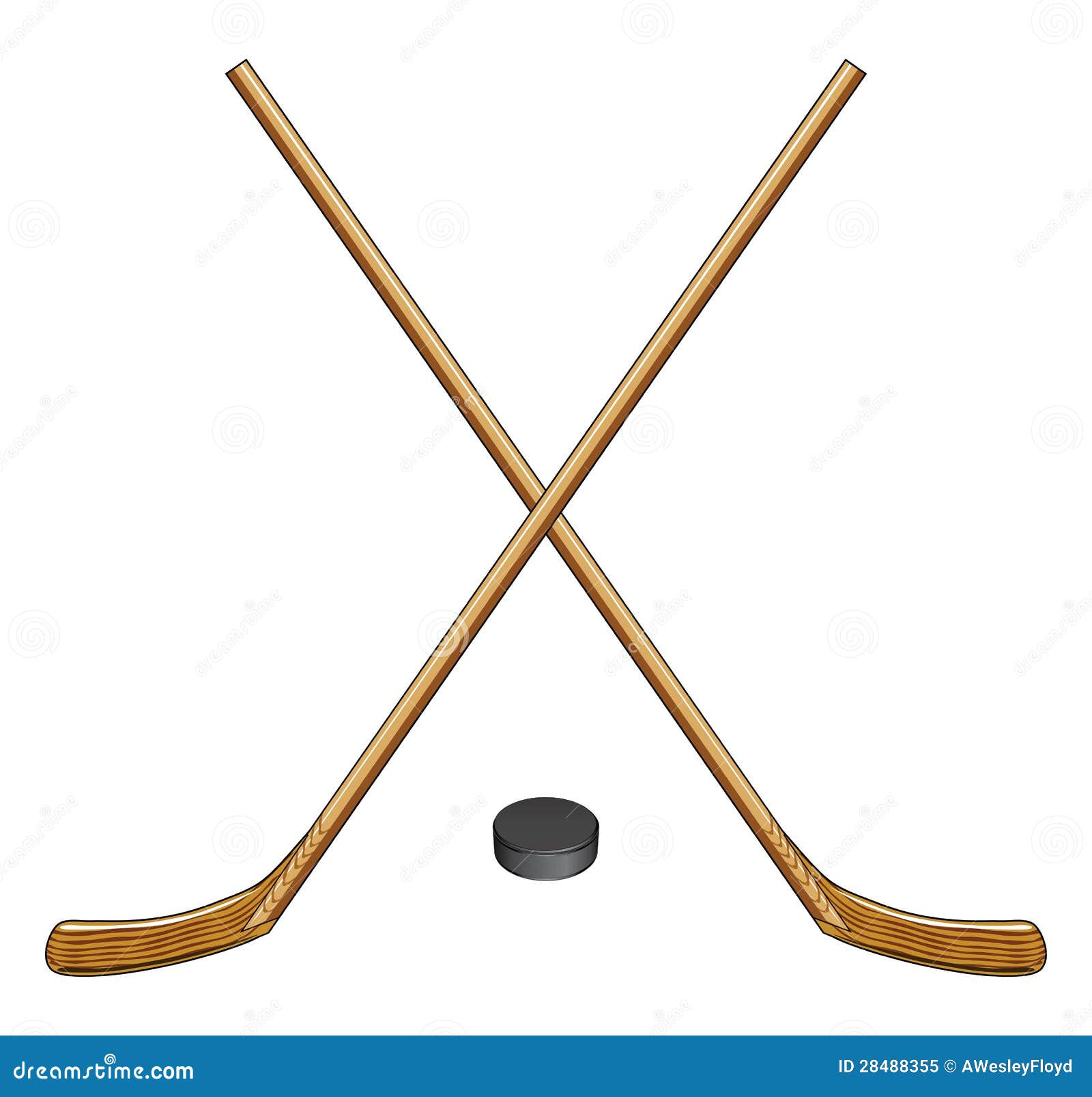 Ice Hockey Sticks and Puck stock vector. Illustration of activity