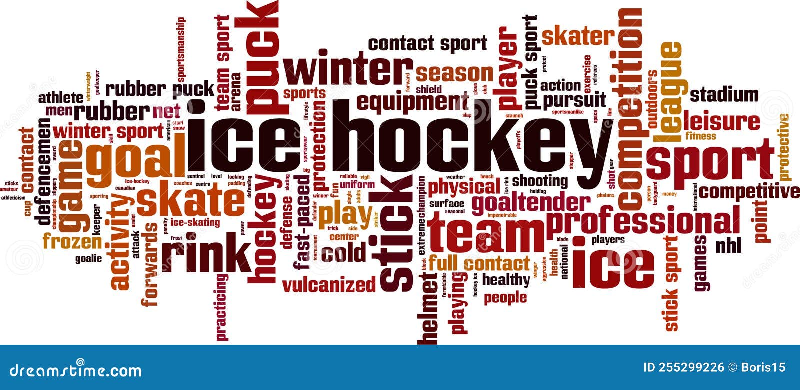 Ice hockey word cloud stock vector. Illustration of rink 255299226