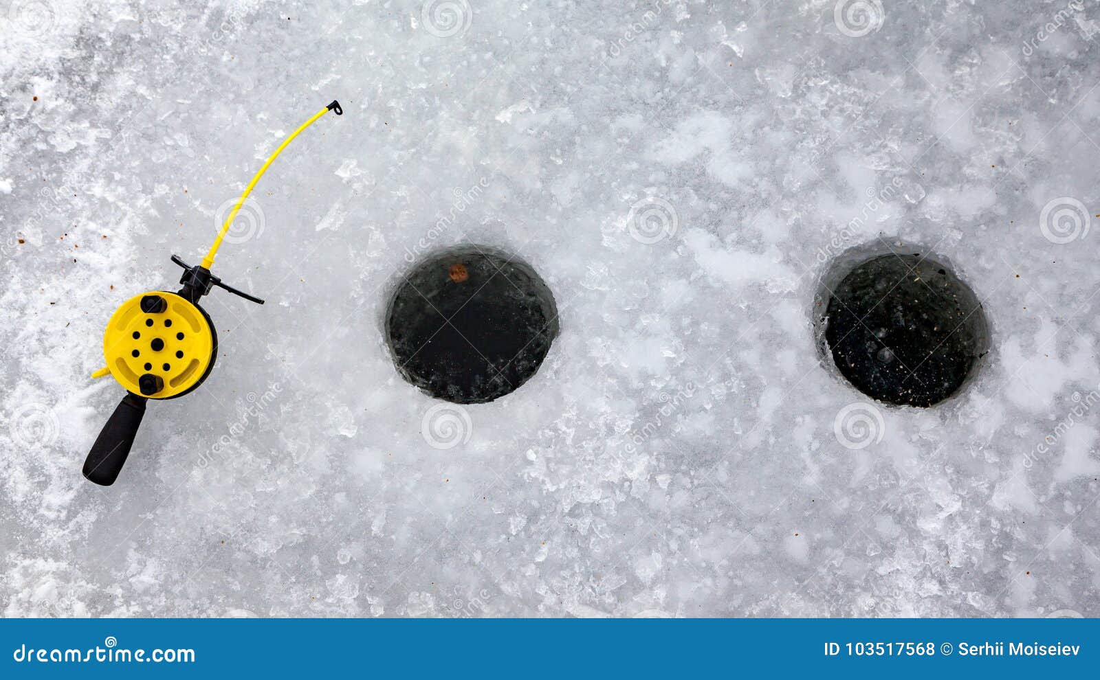 Ice fishing stock photo. Image of frost, leisure, nobody
