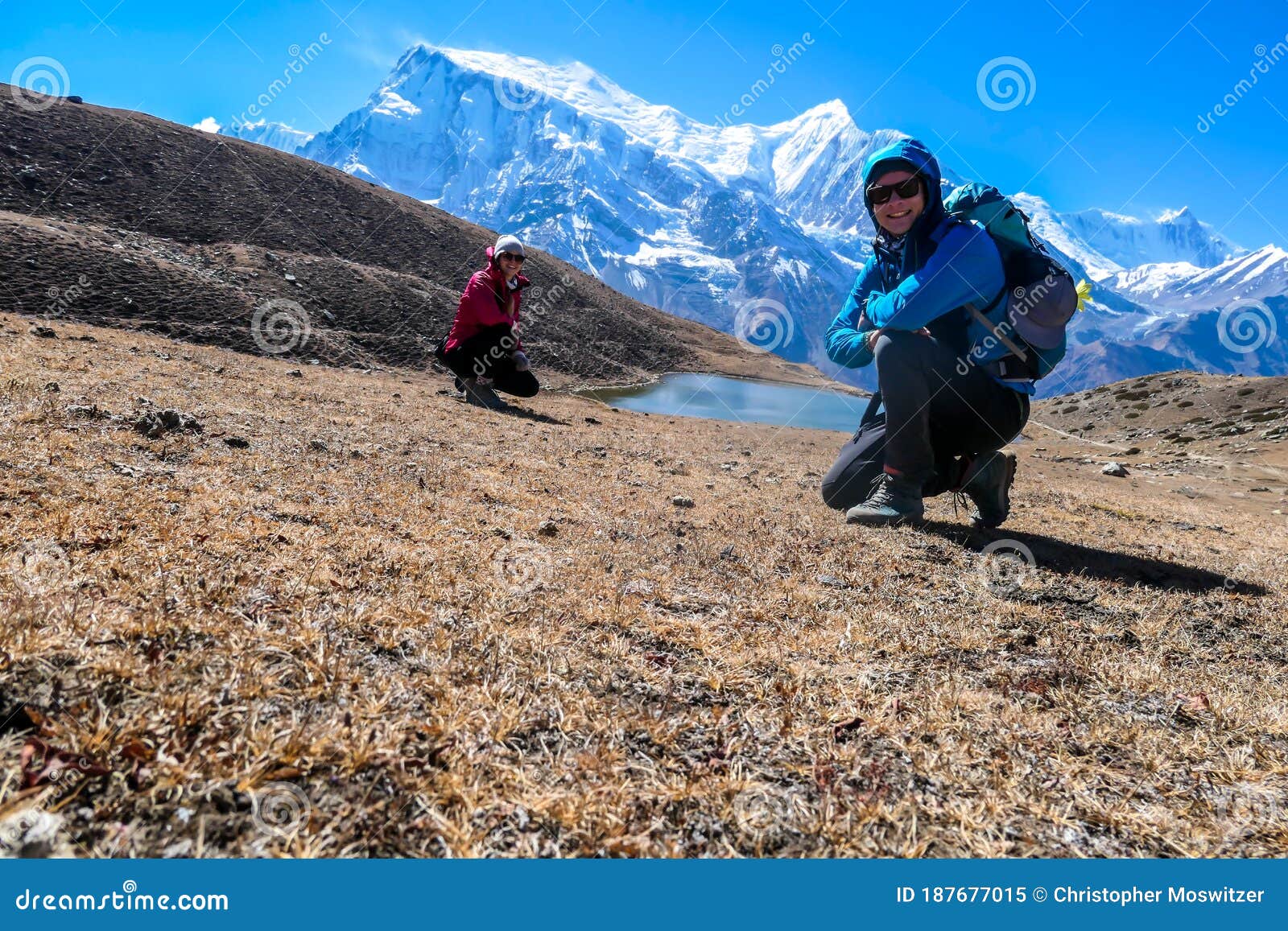 Ice Lake A Couple Enjoying Their Time By The Ice Lake Stock Image Image Of Freedom Nepal