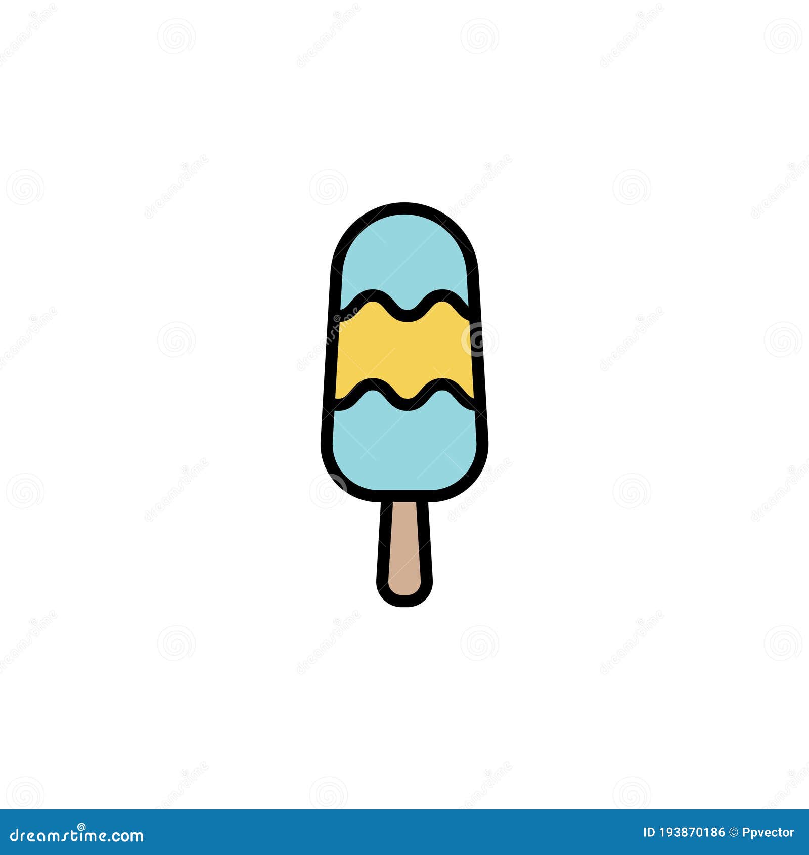 Ice Lolly, Ice Cream Icon Thin Line, Linear, Outline. Simple Sign ...