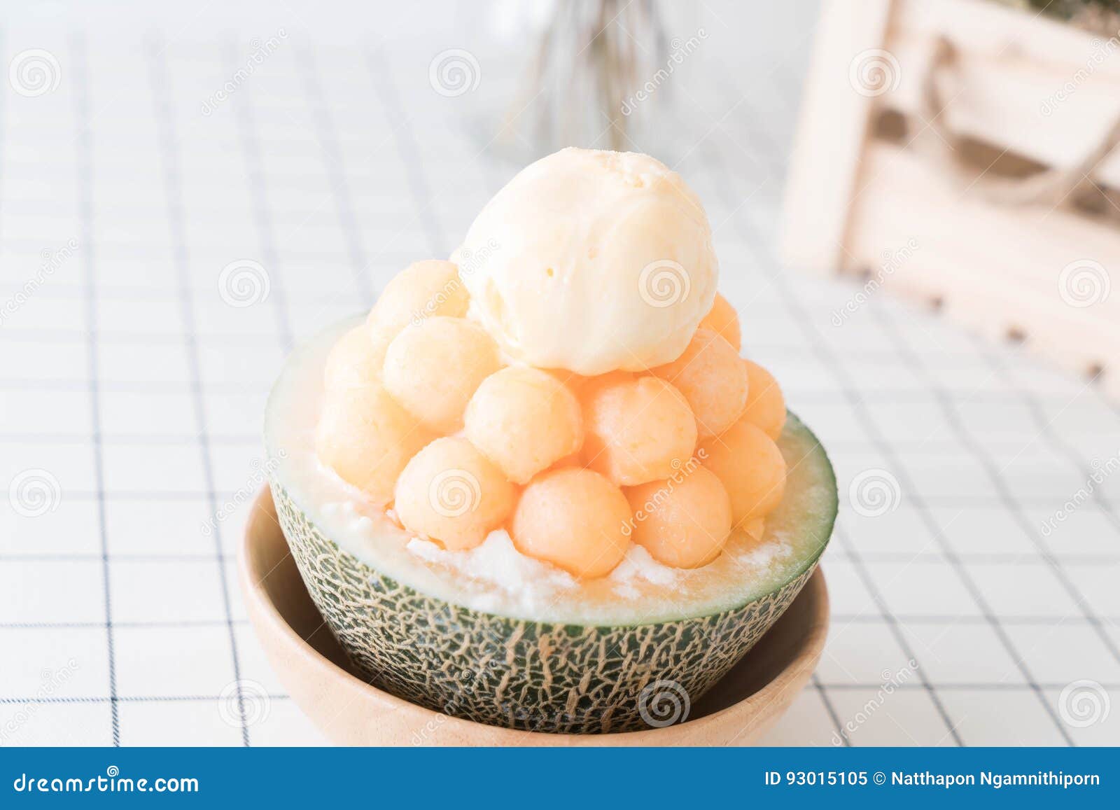 Ice Melon Bingsu, Famous Korean Icecream Stock Image Image of bingsu