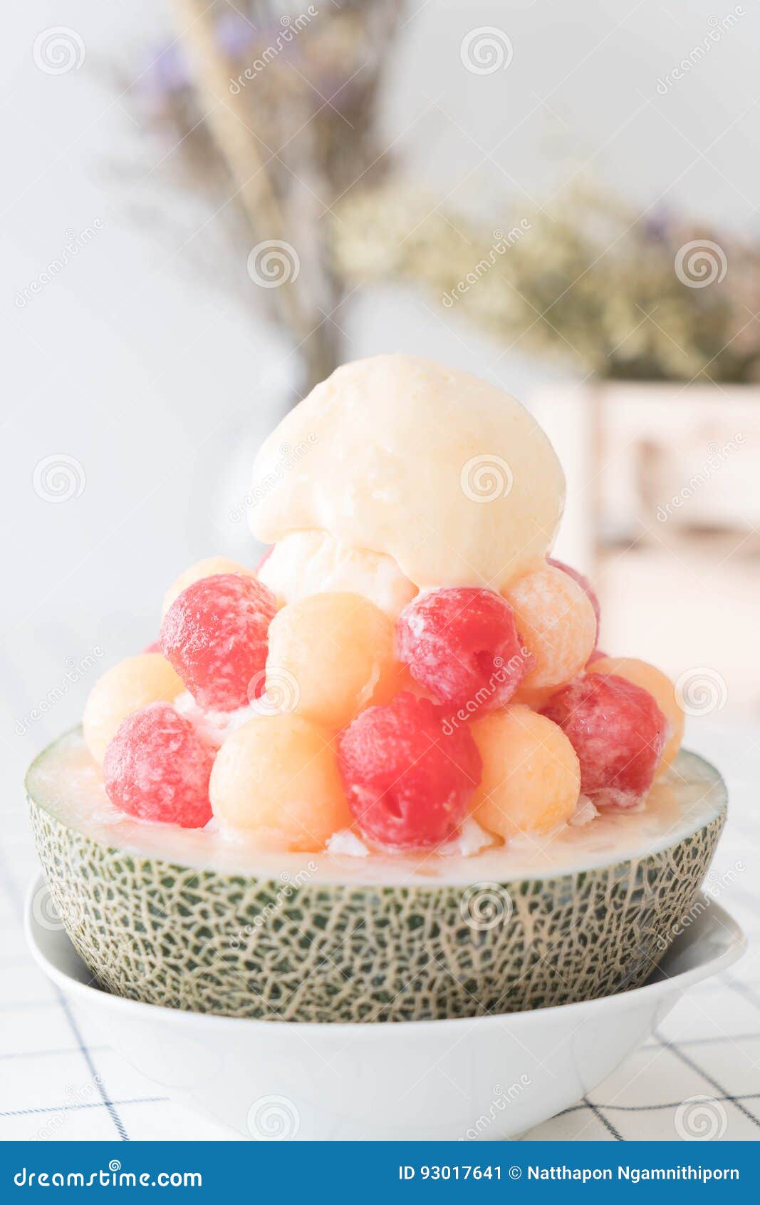 Ice Melon Bingsu, Famous Korean Icecream Stock Image Image of cold