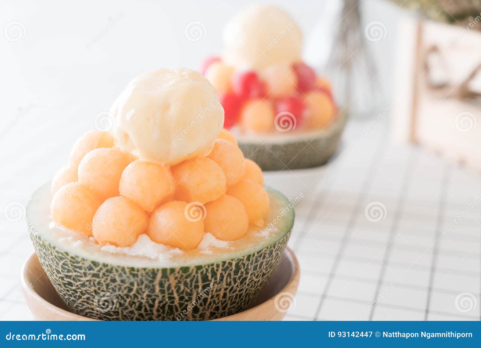 Ice Melon Bingsu, Famous Korean Icecream Stock Image Image of taste