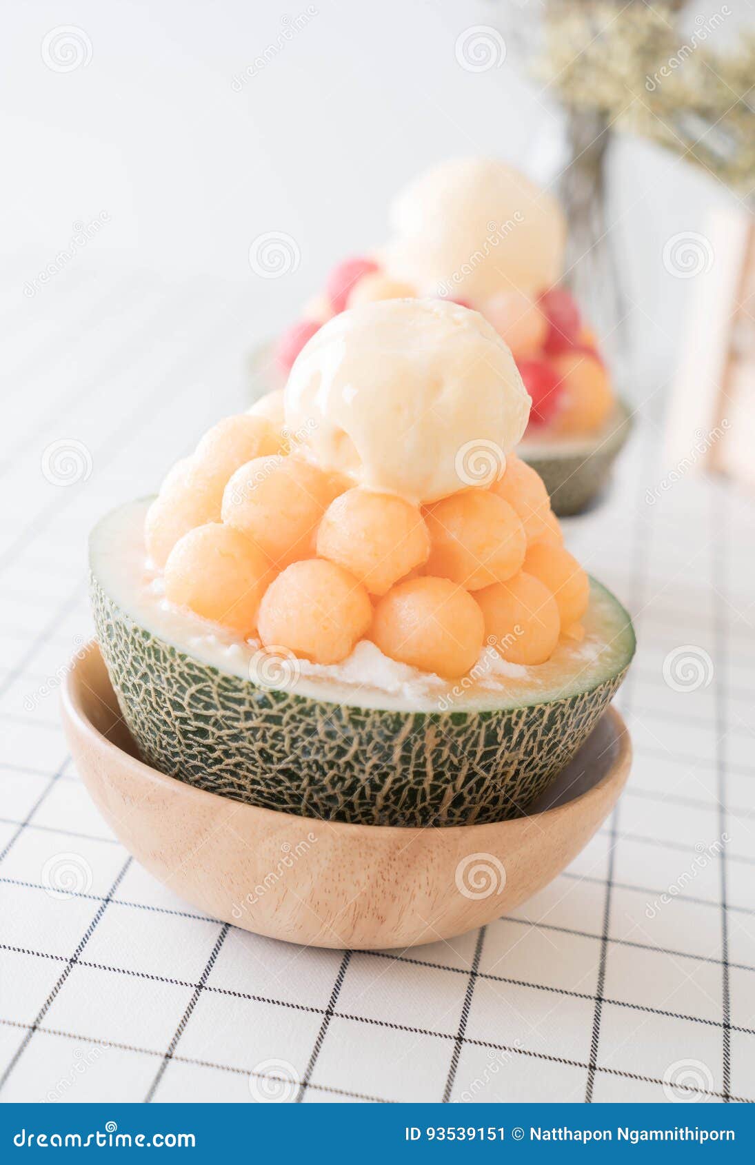 Ice Melon Bingsu, Famous Korean Icecream Stock Image Image of summer
