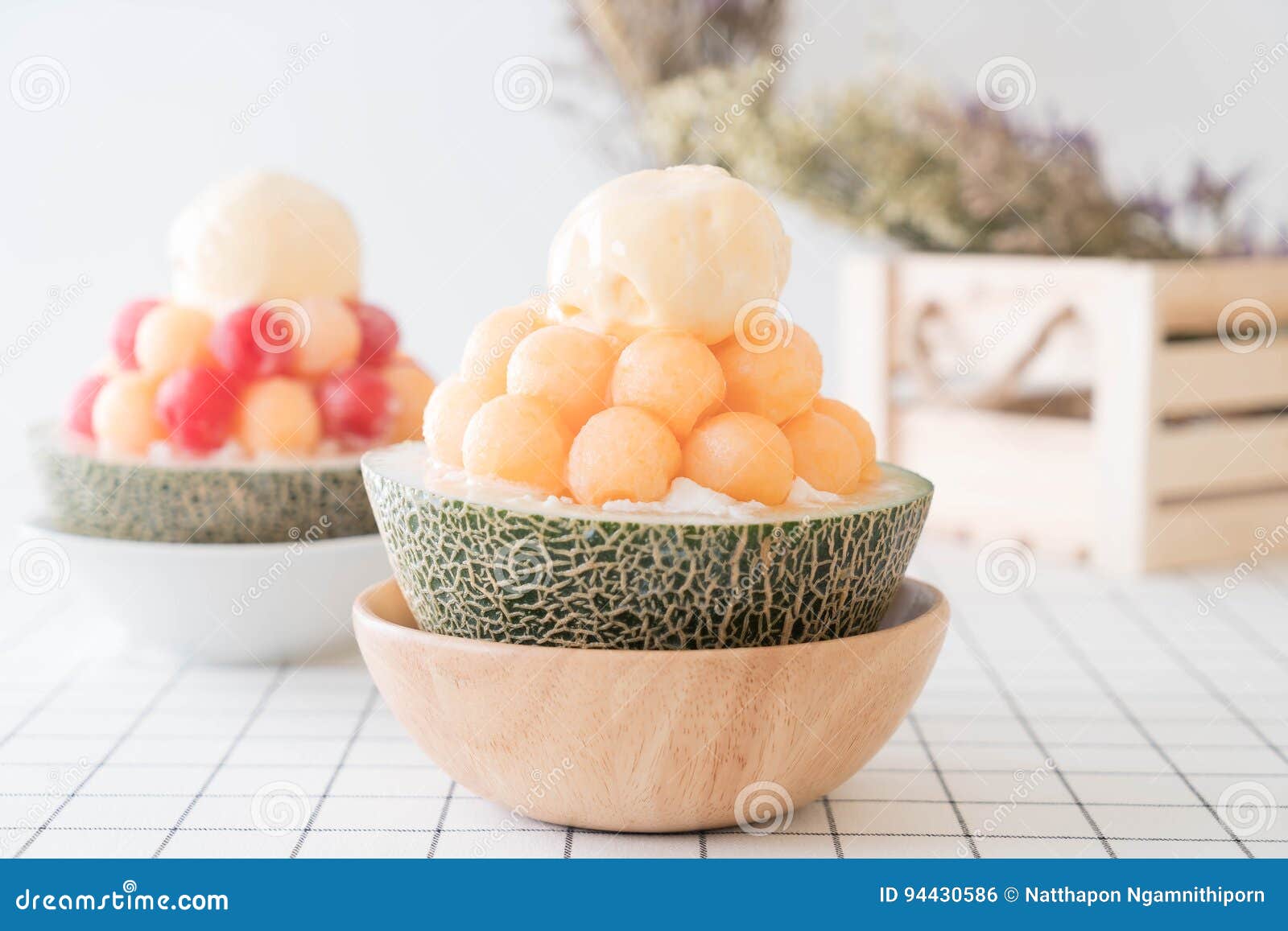 Ice Melon Bingsu, Famous Korean Icecream Stock Photo Image of famous