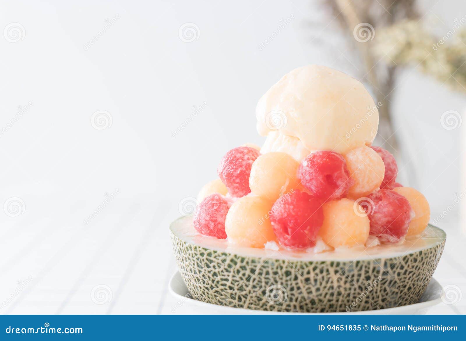 Ice Melon Bingsu, Famous Korean Icecream Stock Image Image of bingsu