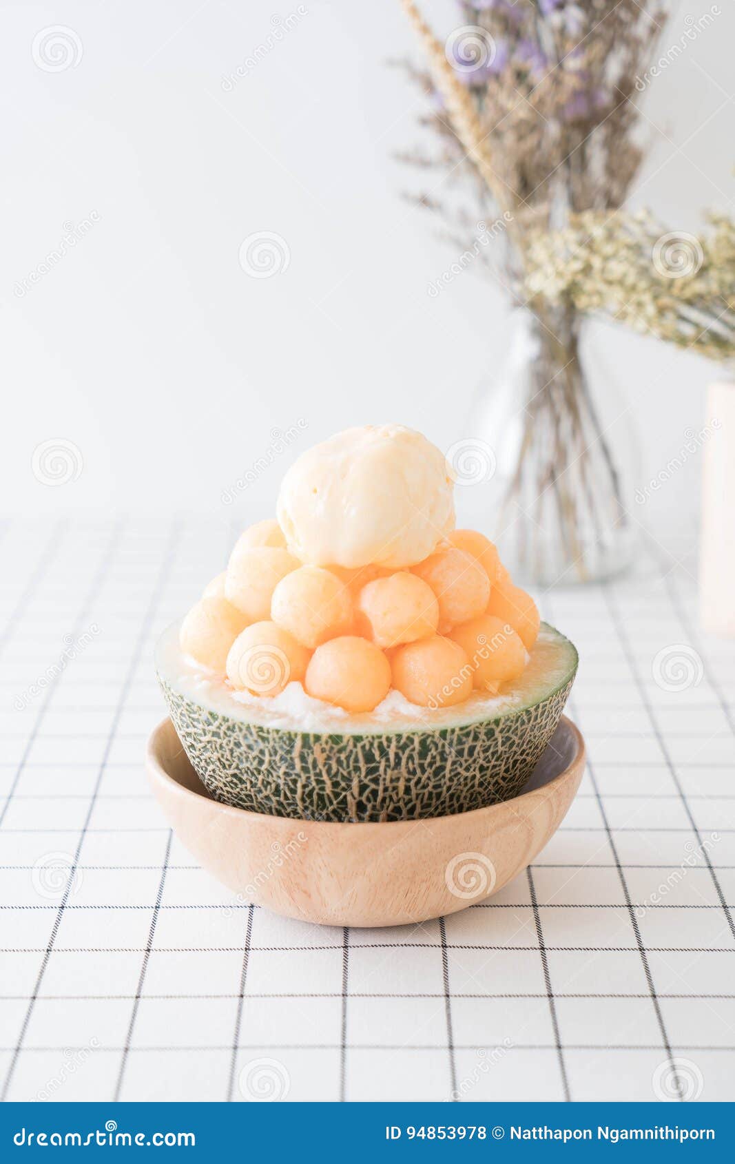 Ice Melon Bingsu, Famous Korean Icecream Stock Photo Image of fresh