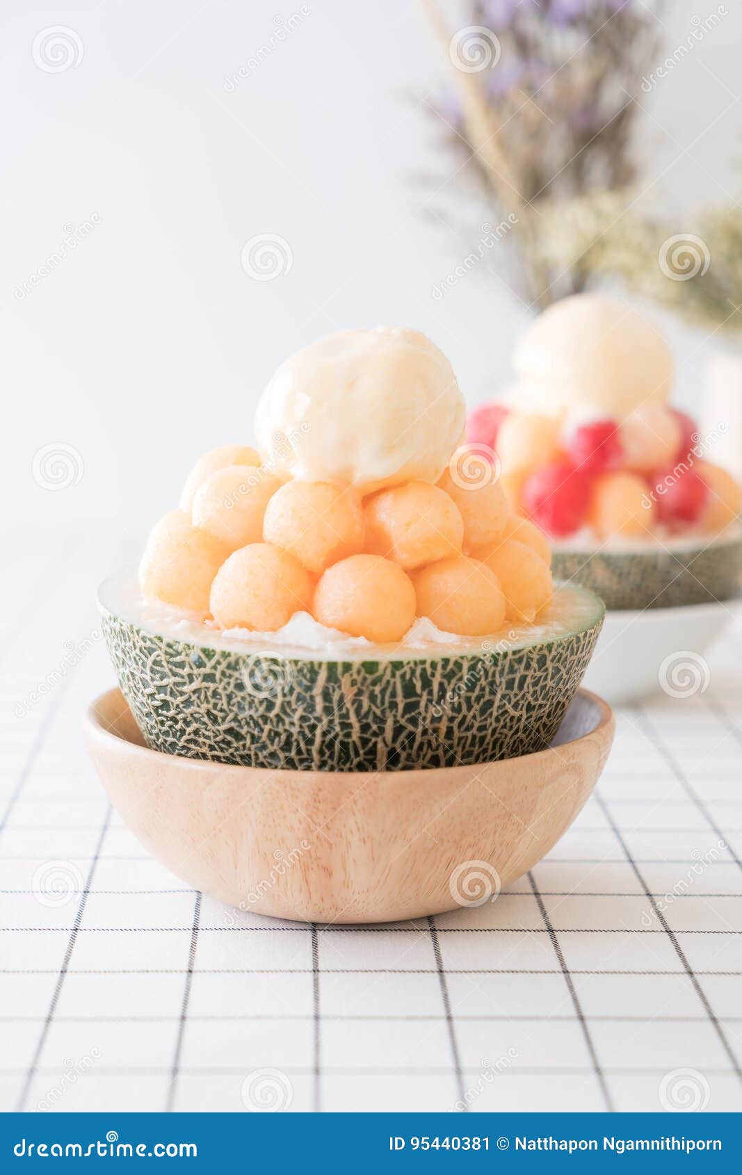 Ice Melon Bingsu, Famous Korean Icecream Stock Image Image of bowl