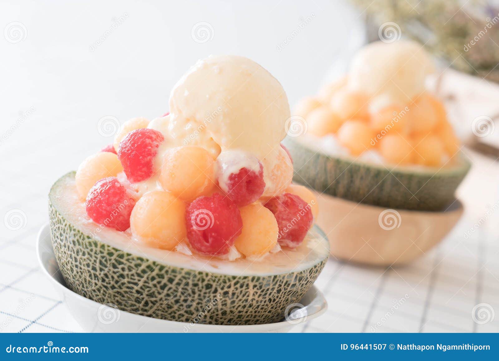 Ice Melon Bingsu, Famous Korean Icecream Stock Image Image of asian