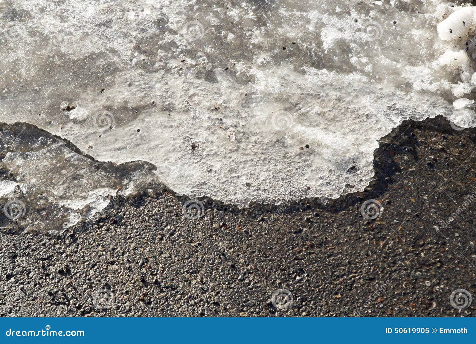 Ice Melting on Road stock image. Image of winter, black 50619905