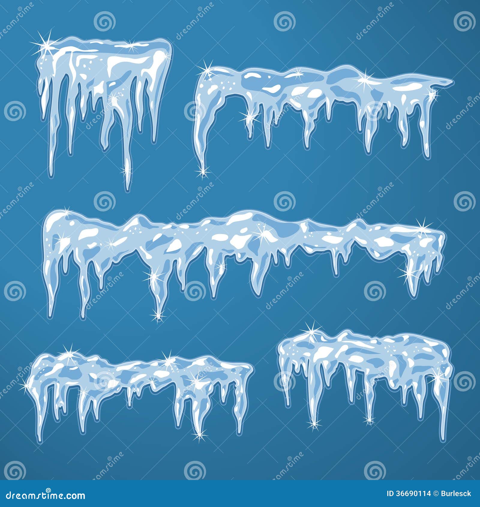 ice sheets with icicles