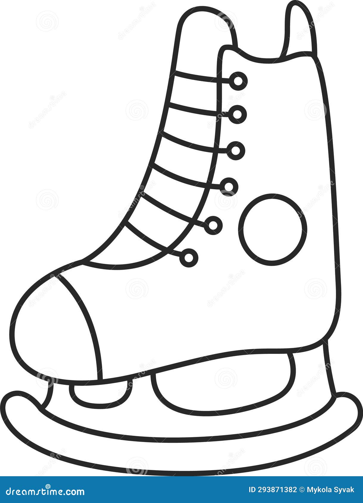 Ice Skate Doodle stock vector. Illustration of drawing 293871382