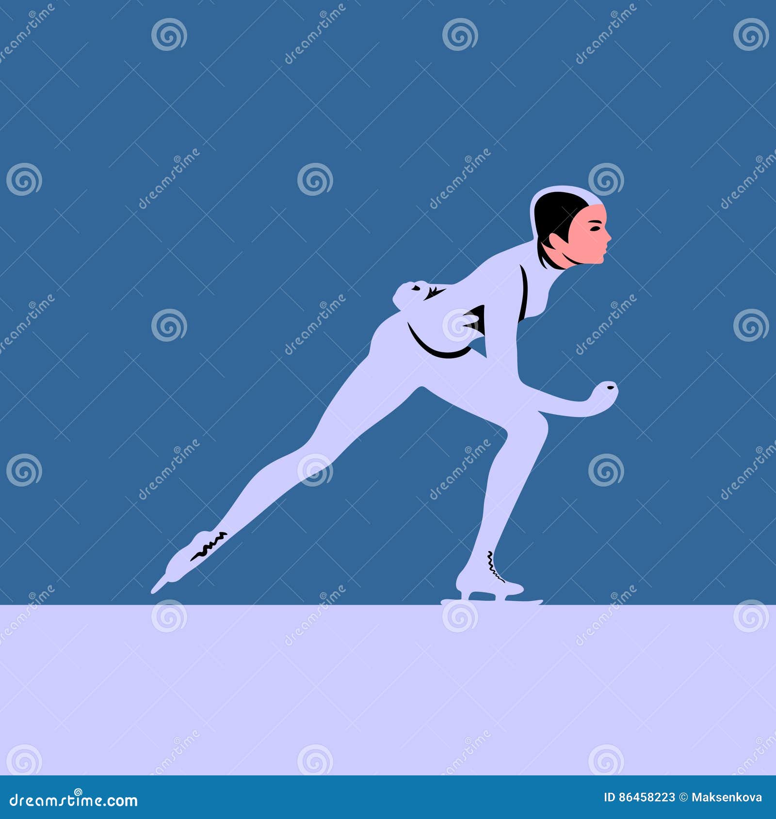 Ice skater stock vector. Illustration of race, skate 86458223