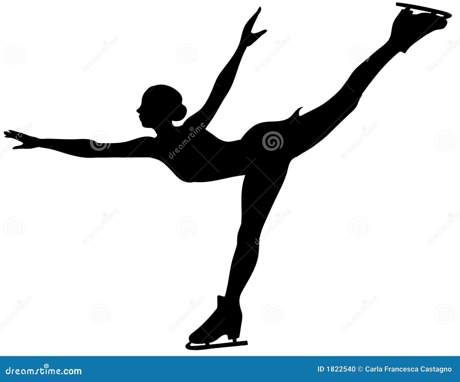 ice skater silhouette - woman