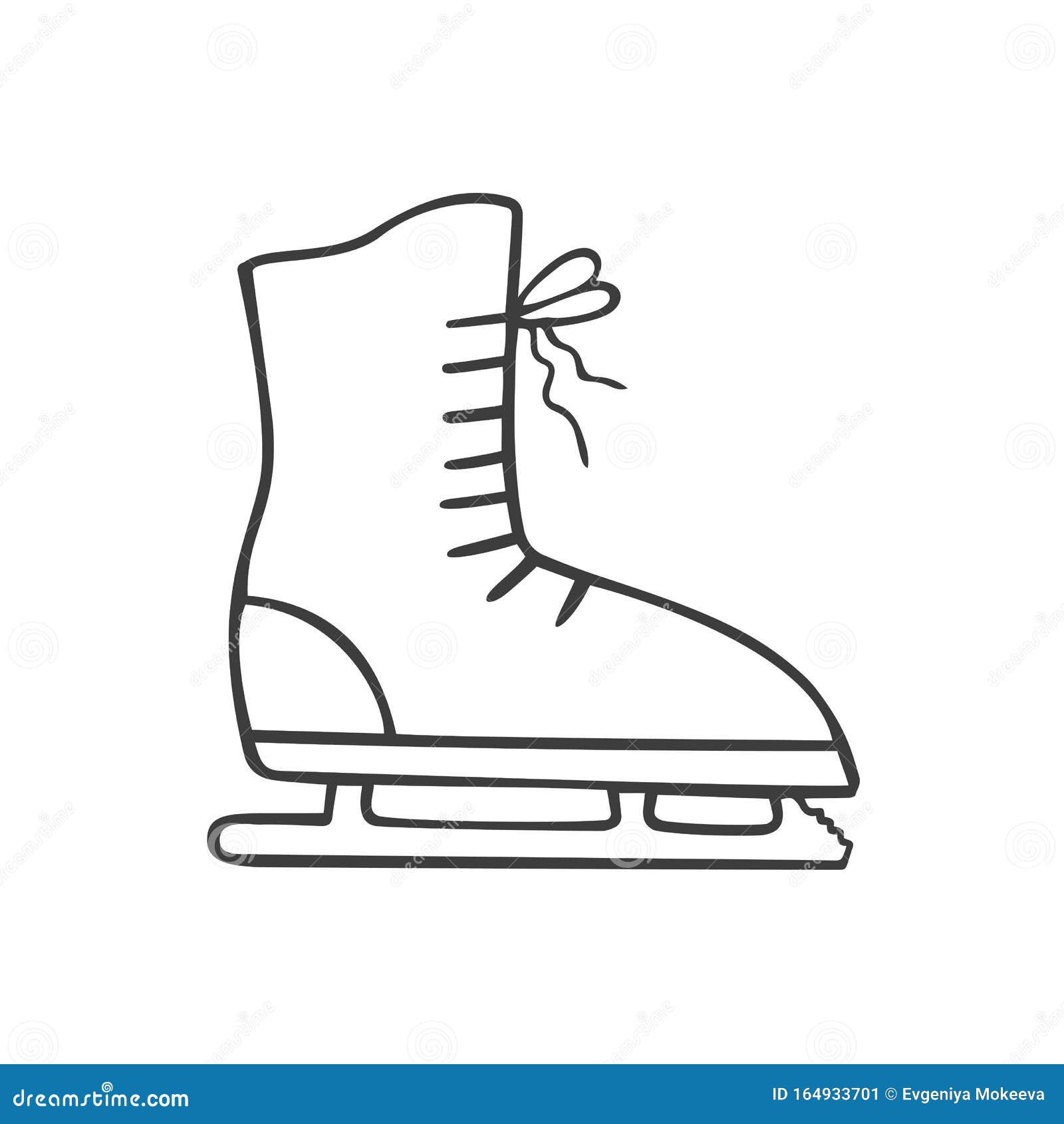 Ice Skates in Doodle Sketch Style Stock Illustration Illustration of