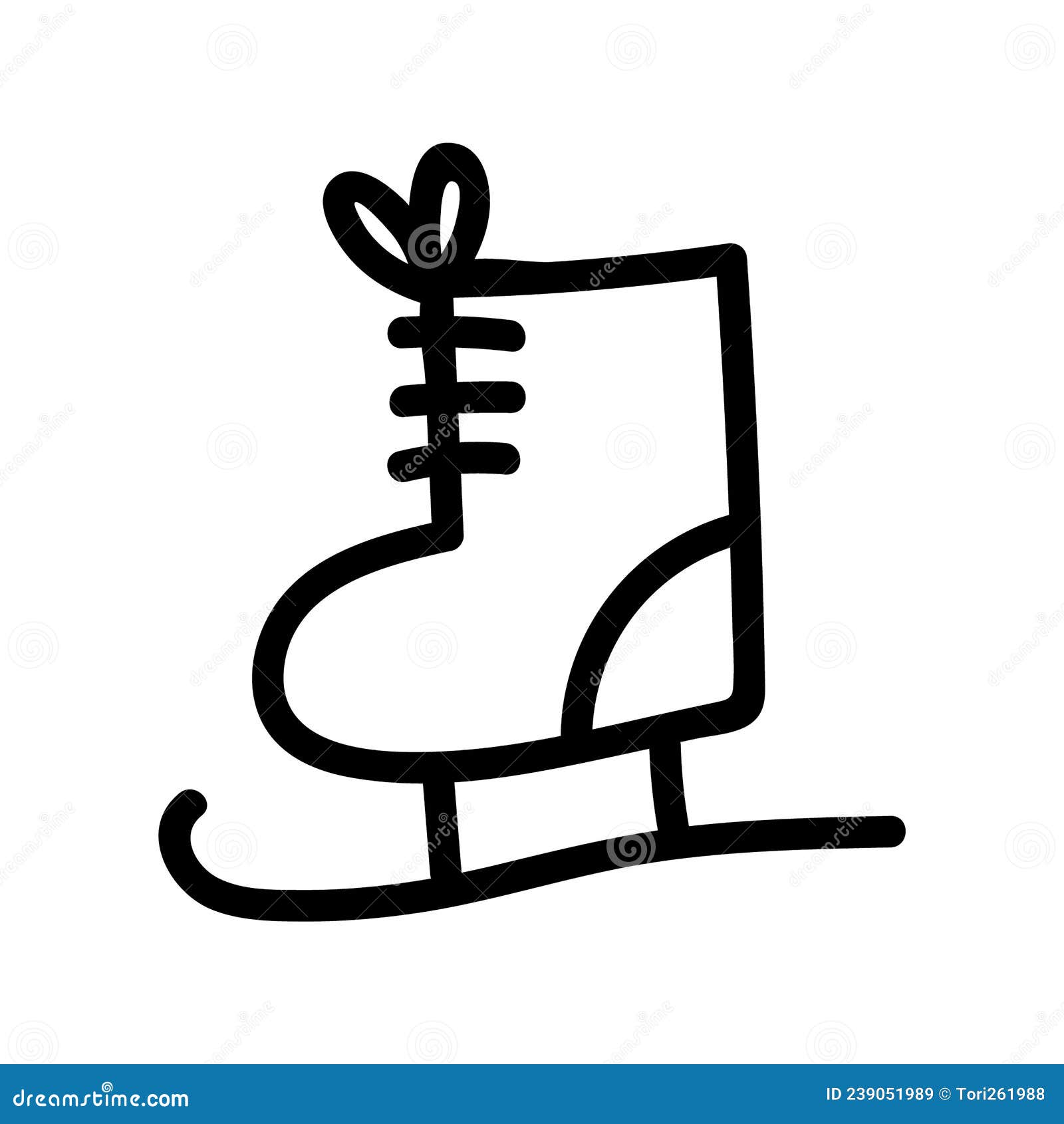Ice Skates in Doodle Sketch Style. Vector Illustration. Stock Vector